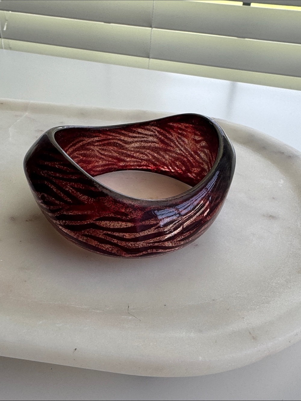 Chunky Bangle Bracelet - Purple Red